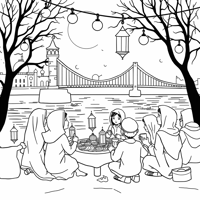 Text Based Ramadan Thames Coloring Page