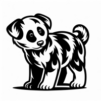 Dog That Looks Like A Panda With The Markings Coloring Page