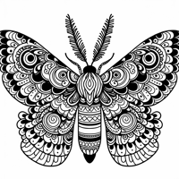 Elaborate Beautiful Moth Coloring Page