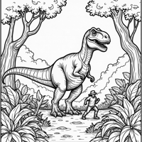 T Rex Eat Human Coloring Page