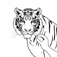 Muscular Tiger With Gym Equipment In Hand And... Coloring Page
