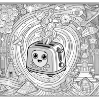 A Whimsical Cartoonstyle Cover Of A Timetraveling... Coloring Page