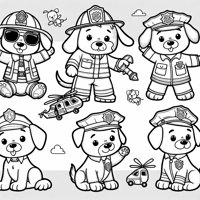 Paw Patrol All Characters Coloring Page