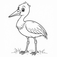 Create A Cute Stork Coloring Page