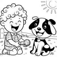 Create A Boy And A Pet Using Wh Questions Coloring Page