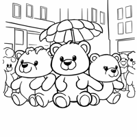 Draw A Parade Of Stuffed Animals Marching Through... Coloring Page