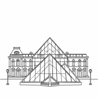 Louvre Museum Paris Coloring Page