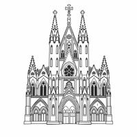 SainteChapelle Paris Coloring Page