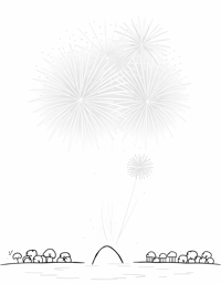Fireworks Show Coloring Page