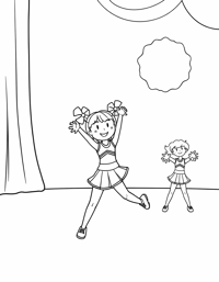 Cheerleading Show Coloring Page