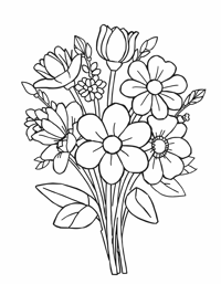 Flowers Bouquet Coloring Page