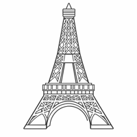 Eiffel Tower Coloring Page