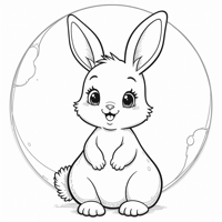 Moon Bunny Coloring Page