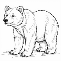 A Picture Of Realistic Bear Coloring Page