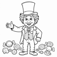 Large Pieces Of Candy That Are Surrounding Willy... Coloring Page