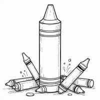 Crayon Surrounded By Crayons Coloring Page