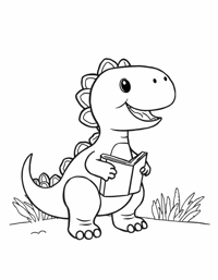 A Cartoon Dinosaur With Only 4 Limbs And Very... Coloring Page