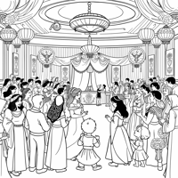 Princess Belle And Princess Mulan Coloring Page
