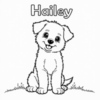 The Words "Hailey" On The Top Of Page, Bluey Coloring Page