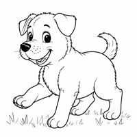 A Picture Of A Dog Playing Coloring Page