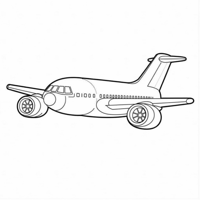 Airplane Image In The Sky Coloring Page