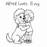 The Words Alfred Loves Evvy On The Top Of Page A... Coloring Page