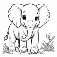 Elephant In The Zoo Coloring Page