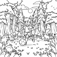A Soccer Player In A Kids Coloring Book Style Very... Coloring Page