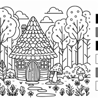 Design A Cottage Core Styled Mushroom House Deep... Coloring Page