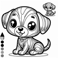 A Cute Dog Made Out Of Metal Coloring Page