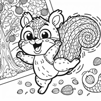 Funny Squirrel Coloring Page