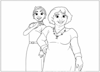 Two Animated Characters A Woman And A Man Are... Coloring Page