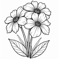 Draw A Bunch Of Flowers. Coloring Page