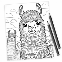 Cute Llama Coloring Page