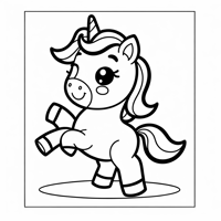 A Unicorn Dancing Coloring Page