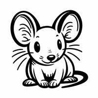 Mouse With Very Big Ears Coloring Page