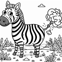 Zebra Farting Coloring Page