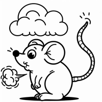 Big Mouse Farting Coloring Page