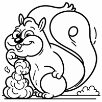 Big Squirrel Farting Coloring Page