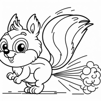 Happy Squirrel Farting Coloring Page