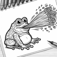 Big Frog Farting Coloring Page