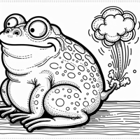 Big Fart From A Frog Coloring Page