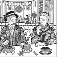 Two Old Dudes That Look Very Fashionable Hanging... Coloring Page