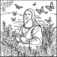 Mona Lisa Coloring Page