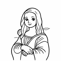 Mona Lisa Coloring Page