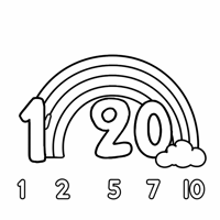 Rainbow Numbers 110 Coloring Page