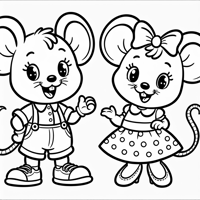 Mickey And Minnie Coloring Page