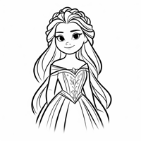 Elsa From Disney Movie Frozen Coloring Page