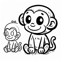 Monkey Coloring Page
