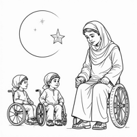 A Disabled Child About Ramadan Coloring Page
